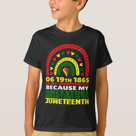ジュネーブは私の独立の日ピンクの黒いレインブ Tシャツ (正面)