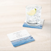 ジュネーブウィスコンシン湖紙コースター日付を保存 スクエアペーパーコースター (インサイチュ)