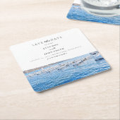 ジュネーブウィスコンシン湖紙コースター日付を保存 スクエアペーパーコースター (アングル)