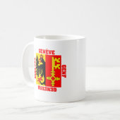 ジュネーブスイス連邦共和国のカントンの旗 コーヒーマグカップ (正面左)