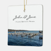 ジュネーブパーソナライズされたウィスコンシン湖 セラミックオーナメント (左)