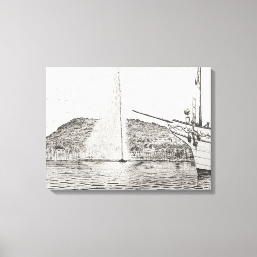 ジュネーブ噴水と喜びの弓2011 キャンバスプリント (正面)