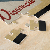 ジュネーブ湖ウィスコンシンブルーフィッシュヴィンテージトラベル ジグソーパズル (側面)