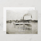 ジュネーブ湖ウィスコンシン汽船船1890年代 ポストカード (正面/裏面)