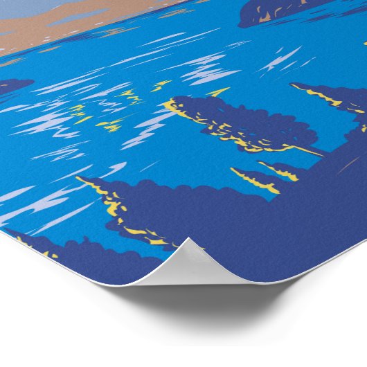 ジュネーブ湖スイストラベルアートヴィンテージ ポスター (角)