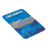 ジュネーブ湖スイストラベルアートヴィンテージ マグネット (右側)