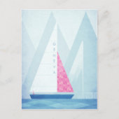 ジュネーブ湖ヴィンテージ旅行ポスター – アートポストカード ポストカード (正面)