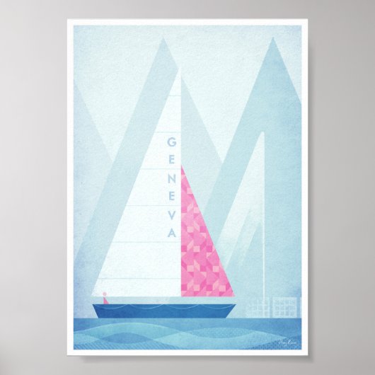 ジュネーブ湖ヴィンテージ旅行ポスター ポスター (正面)