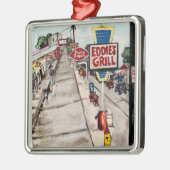 "ジュネーブ湖通り眺め"のオーナメント メタルオーナメント (左)