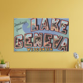 ジュネーブ湖，ウィスコンシン州 – 大きな文字のシーン キャンバスプリント (インサイチュ (リビング))