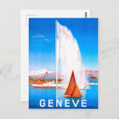 ジュネーブ湖,スイス,ヴィンテージ ポストカード (正面/裏面)