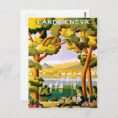 ジュネーブ湖 ポストカード (正面/裏面)