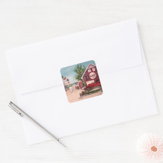 ジュネーブ絵画の古いファイアハウス スクエアシール (封筒)