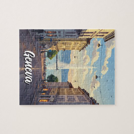 ジュネーブ通りスイストラベルジェットドーサンセット ジグソーパズル (横)