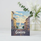 ジュネーブ通りスイストラベルジェットドーサンセット ポストカード (スタンド正面)