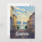 ジュネーブ通りスイストラベルジェットドーサンセット ポストカード (正面/裏面)