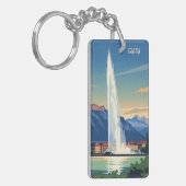 ジュネーブ通りスイストラベルジェットドーヴィンテージ キーホルダー (正面左)