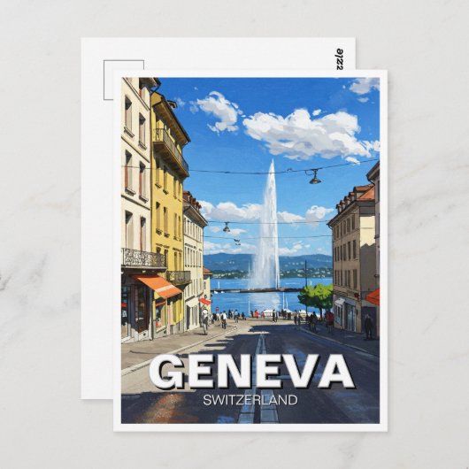 ジュネーブ通りスイストラベルジェットドー ポストカード (正面/裏面)