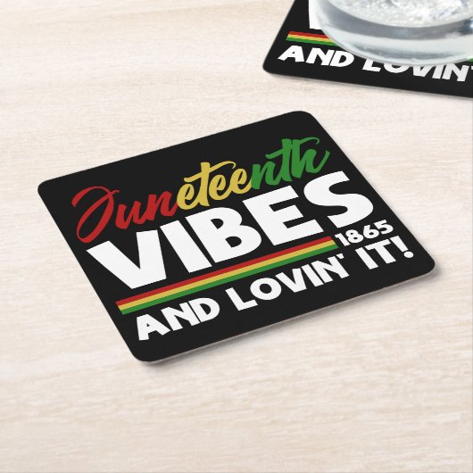 ジュネーブ1865ブラックヒストリー – Freedom Day 1865 スクエアペーパーコースター (アングル)