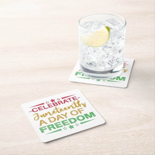 ジュネーブ、アフリカ系アメリカ人の自由。 スクエアペーパーコースター (インサイチュ)