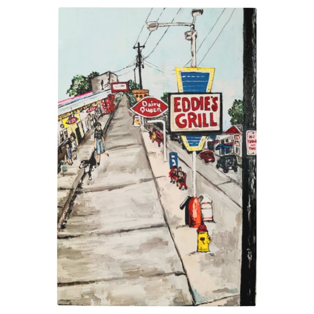 「ジュネーブ、オハイオ通り」絵画のby Therese Kramer メタルプリント (正面)