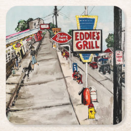 「ジュネーブ·オン·ザ·レイク·通りビュー」コースター スクエアペーパーコースター