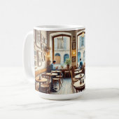 ジュネーブ・スイスの小さなコーヒーショップ コーヒーマグカップ (正面左)