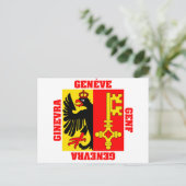 ジュネーブ・スイス・カントン国旗 ポストカード (スタンド正面)
