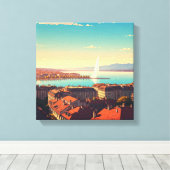 ジュネーブ・スイス・トラベル キャンバスプリント (インサイチュ (ウッドフロア))