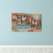 ジュネーブ，ニューヨーク – 大きな文字のシーン キャンバスプリント (インサイチュ (ウッドフロア))