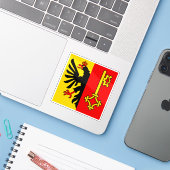 ジュネーヴ州の旗 スイス シール (ノートパソコンとiPhone)