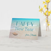ジュノニアビーチハッピーニューイヤーホリデーカード カード (黄色い花)