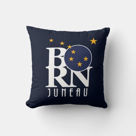 ジュノー生まれアラスカ クッション (正面)