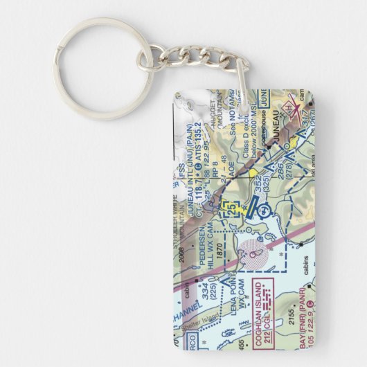 ジュノー空港図/タクシー図 キーホルダー (正面)