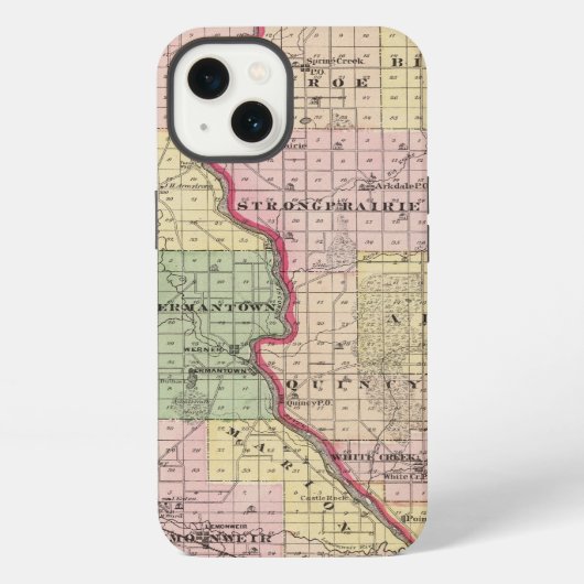 ジュノー・アダムズ郡の地図 iPhoneケース (裏面)