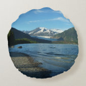 ジュノー・アラスカのメンデンホール湖 ラウンドクッション (裏面)