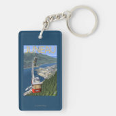 ジュノー、アラスカの上の市街電車ヴィンテージ旅行ポスター キーホルダー (裏面)