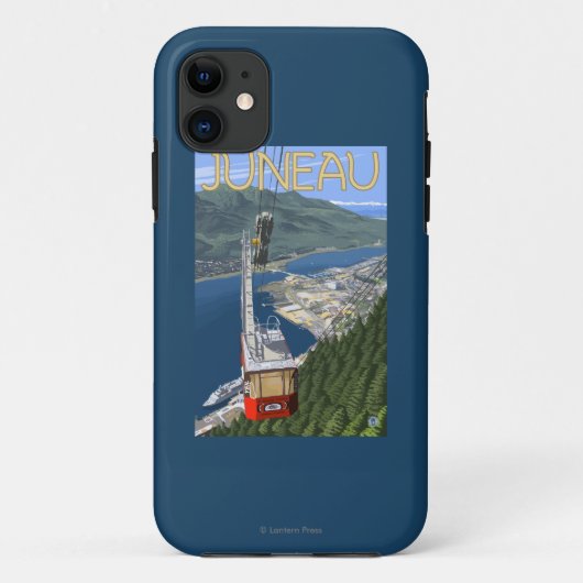 ジュノー、アラスカの上の市街電車ヴィンテージ旅行ポスター Case-Mate iPhoneケース (裏面)