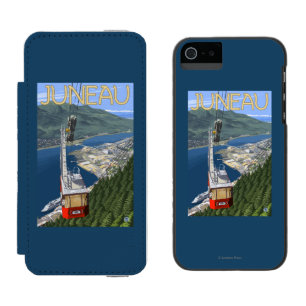 ジュノー、アラスカの上の市街電車ヴィンテージ旅行ポスター iPhone SE/5/5sウォレットケース