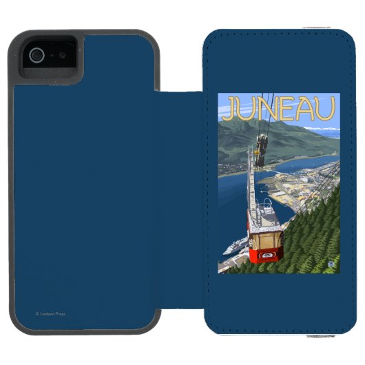 ジュノー、アラスカの上の市街電車ヴィンテージ旅行ポスター INCIPIO iPhoneウォレットケース (フォリオオープン)