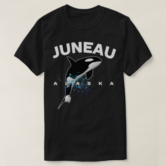 ジュノー・アラスカオルカウォッチングキャンピングバケーション Tシャツ (デザイン正面)