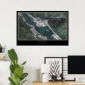 ジュノー・アラスカ宇宙衛星地図 ポスター (ホームオフィス)