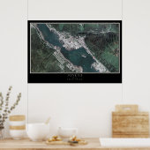 ジュノー・アラスカ宇宙衛星地図 ポスター (キッチン)