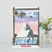 ジュノー・アラスカ旅行ポスター 便箋 (スタンド正面)