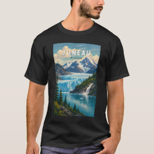 ジュノー アラスカ イラスト 旅行 アート ヴィンテージ Tシャツ