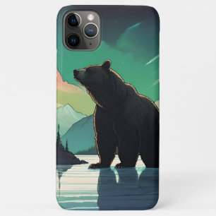 ジュノー・アラスカ・グリズリー・ベア・オーロラの北方灯 iPhone 11 PRO MAXケース