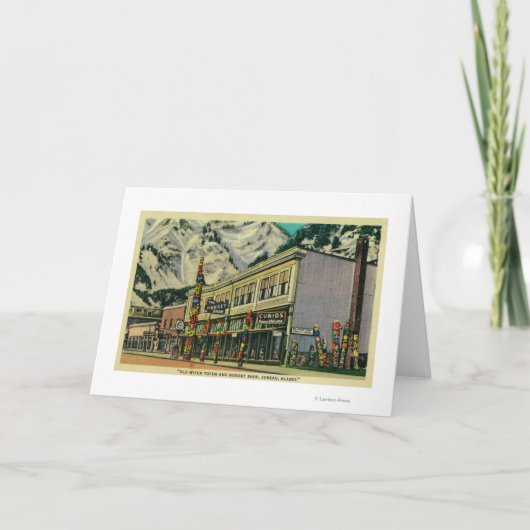 ジュノー、アラスカ・ビュー・オブ・オールド・ウィッチ・トテム・アンド・ナッゲ カード (正面)