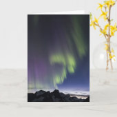 ジュノーIcefieldのNorthern Lights。 (中ブランク) カード (黄色い花)