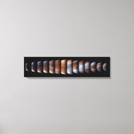 ジュノ宇宙船の木星への接近の順序 キャンバスプリント (正面)