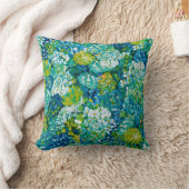 ジュビランス春フローラピローブルー,黄,緑 クッション (ブランケット)